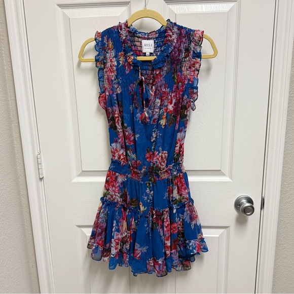 Misa Los Angeles Dresses & Skirts - MISA Los Angeles Floral Smocked Wist Mini Dress
